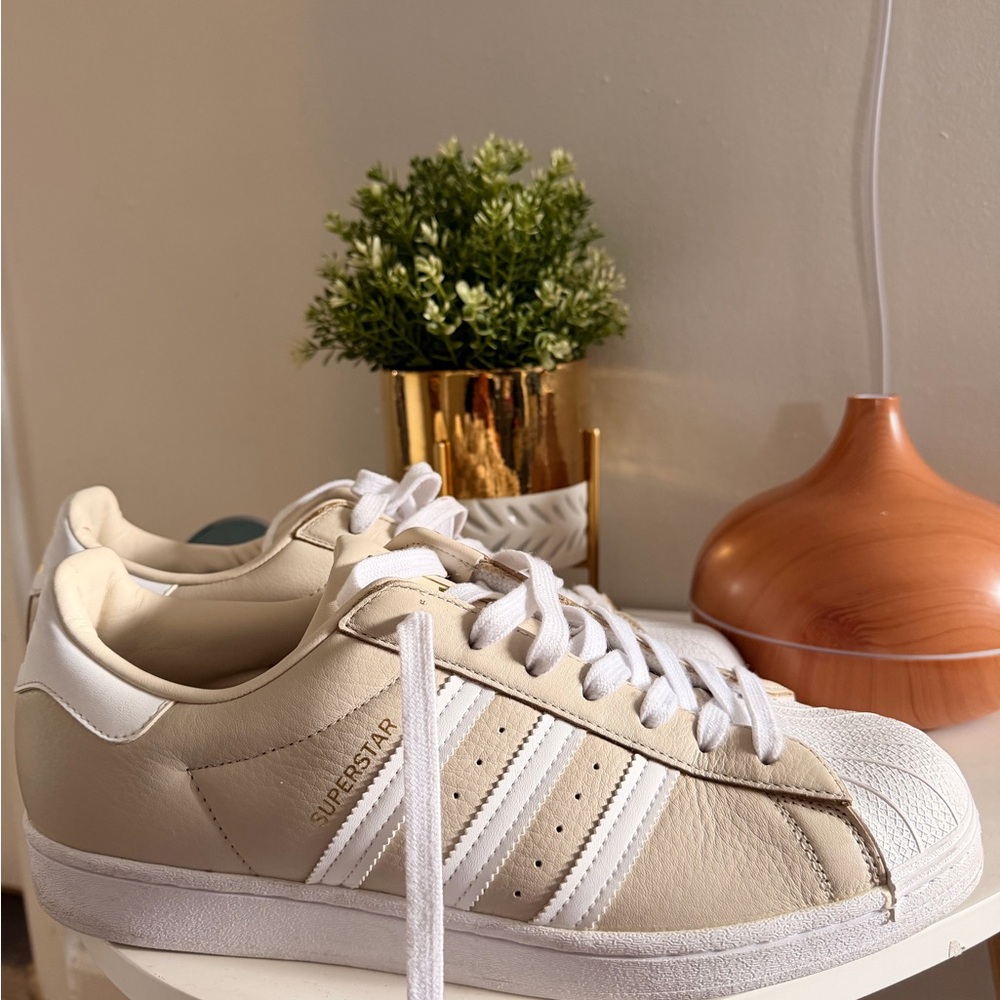 Adidas Superstar Cream and White Sneakers